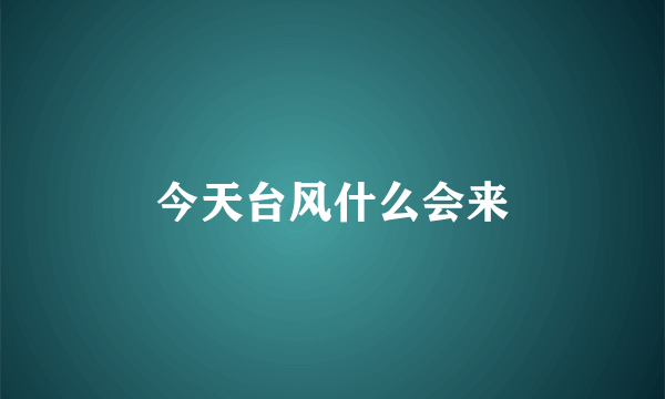 今天台风什么会来
