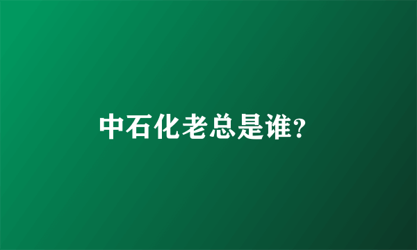 中石化老总是谁？