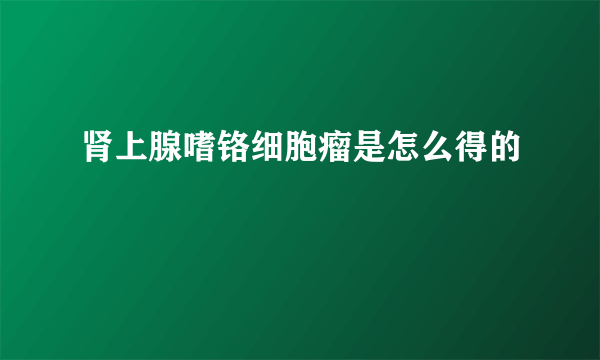 肾上腺嗜铬细胞瘤是怎么得的