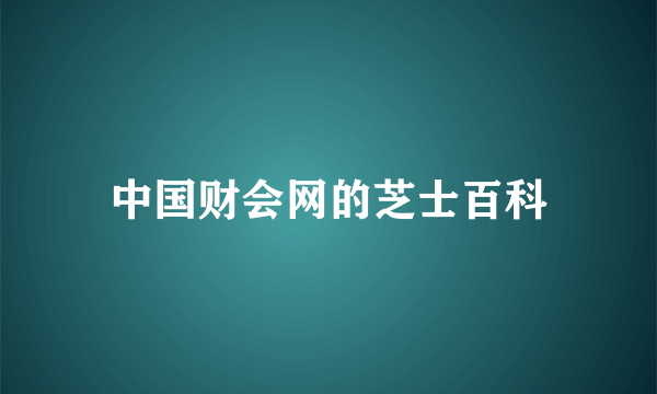 中国财会网的芝士百科