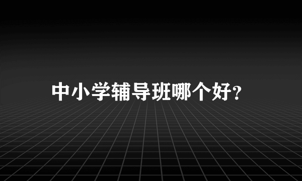 中小学辅导班哪个好？
