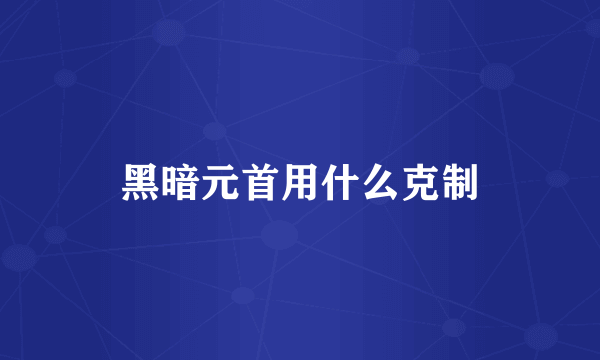 黑暗元首用什么克制
