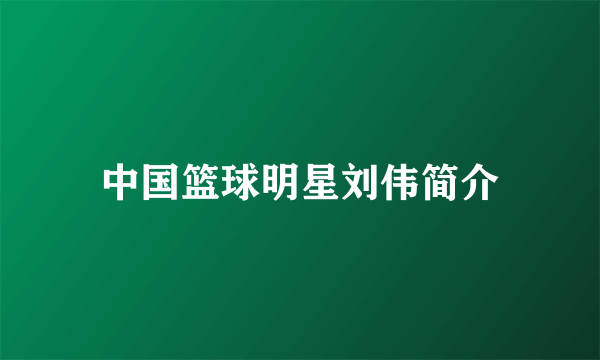 中国篮球明星刘伟简介