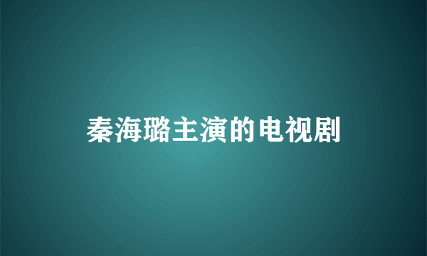 秦海璐主演的电视剧