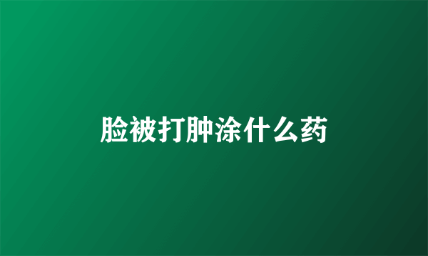 脸被打肿涂什么药