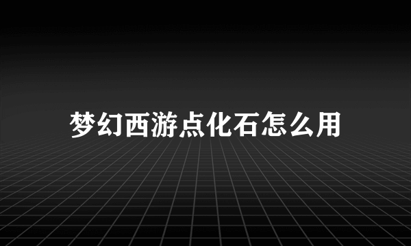 梦幻西游点化石怎么用