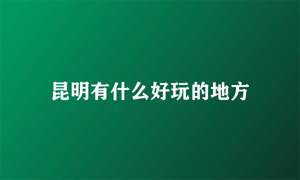 昆明有什么好玩的地方