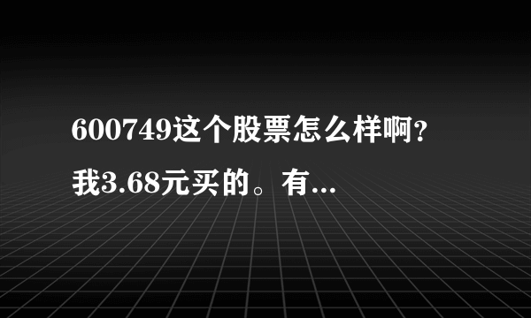 600749这个股票怎么样啊？我3.68元买的。有没有发展前途啊？