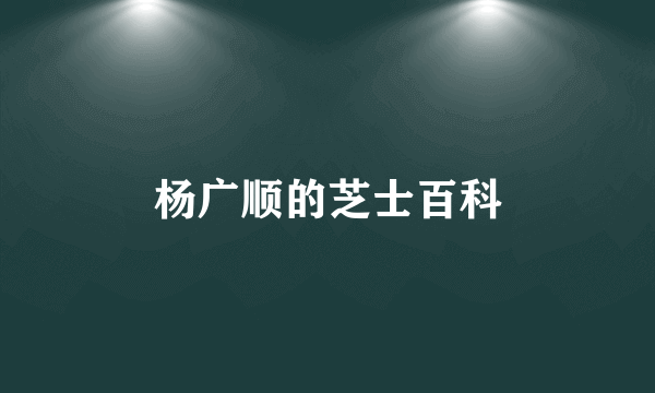 杨广顺的芝士百科