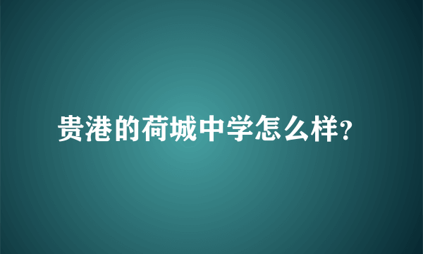 贵港的荷城中学怎么样？