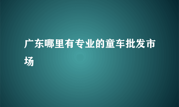 广东哪里有专业的童车批发市场