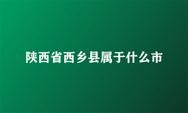 陕西省西乡县属于什么市