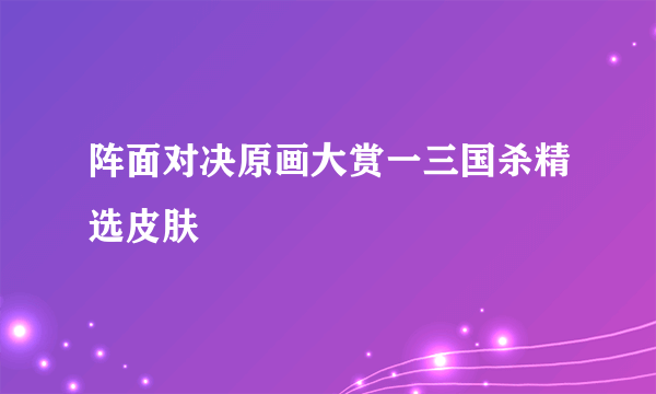 阵面对决原画大赏一三国杀精选皮肤