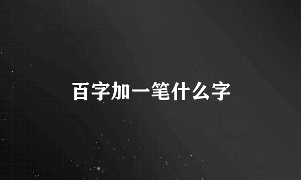 百字加一笔什么字