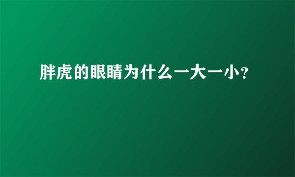 胖虎的眼睛为什么一大一小？