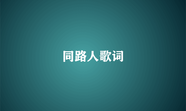 同路人歌词