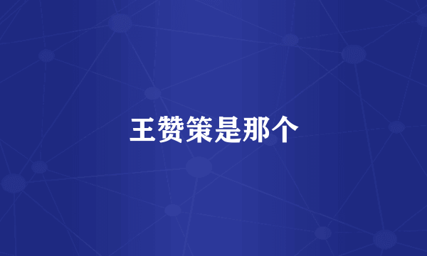王赞策是那个