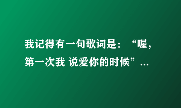 我记得有一句歌词是：“喔，第一次我 说爱你的时候”还有最后一句是：“那是第一次知道天长地久”这是...