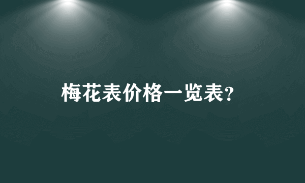 梅花表价格一览表？