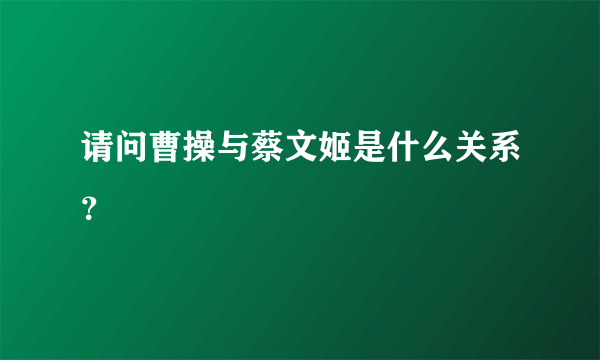 请问曹操与蔡文姬是什么关系？