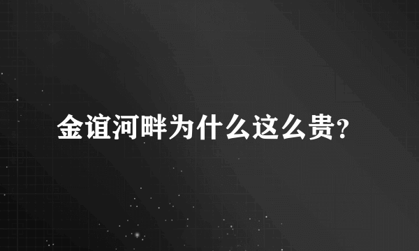 金谊河畔为什么这么贵？