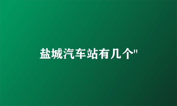 盐城汽车站有几个