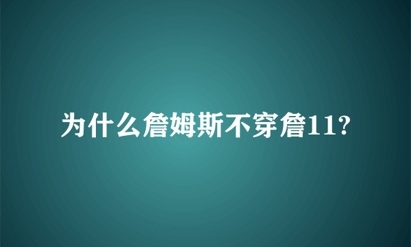 为什么詹姆斯不穿詹11?