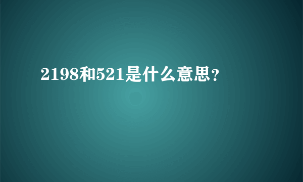 2198和521是什么意思？