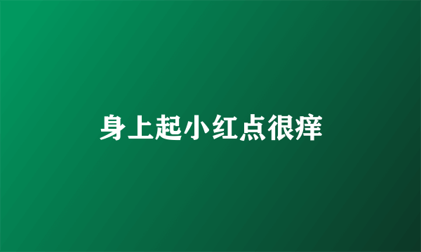 身上起小红点很痒