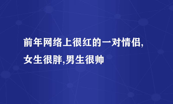 前年网络上很红的一对情侣,女生很胖,男生很帅