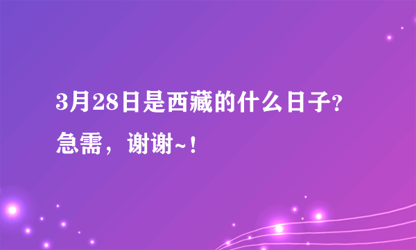 3月28日是西藏的什么日子？急需，谢谢~！