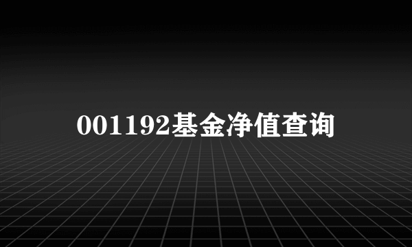001192基金净值查询