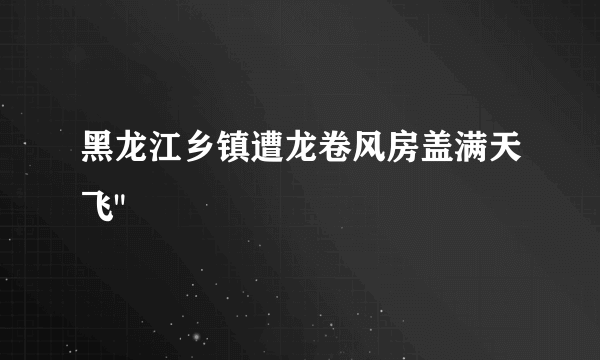 黑龙江乡镇遭龙卷风房盖满天飞