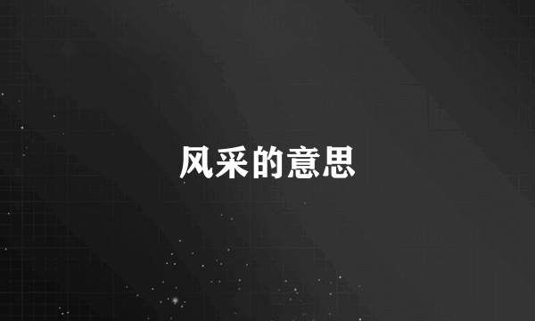 风采的意思