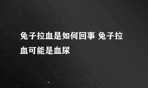 兔子拉血是如何回事 兔子拉血可能是血尿