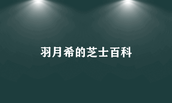 羽月希的芝士百科