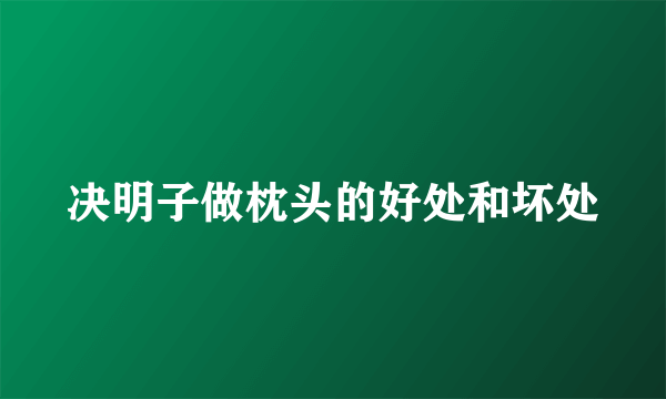 决明子做枕头的好处和坏处