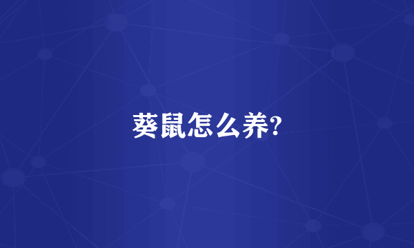 葵鼠怎么养?