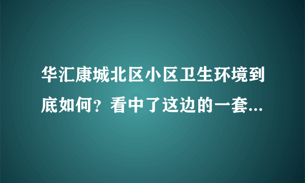华汇康城北区小区卫生环境到底如何？看中了这边的一套房子，但是总觉得环境有点乱乱的，想问下平常有保洁打扫吗？