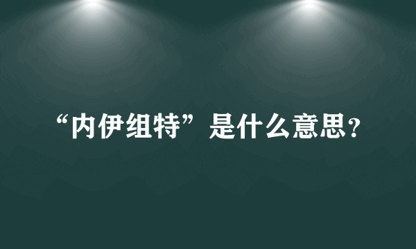 “内伊组特”是什么意思？