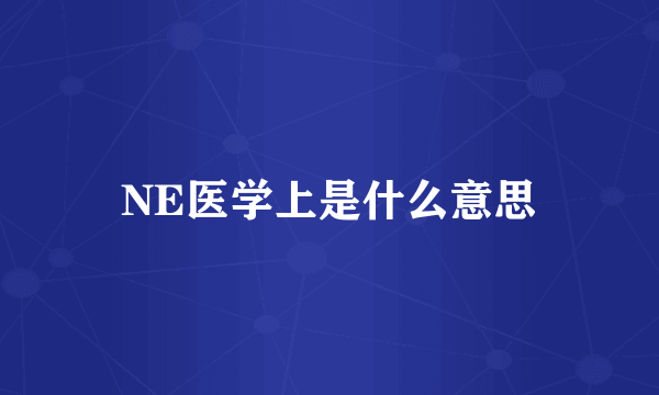 NE医学上是什么意思
