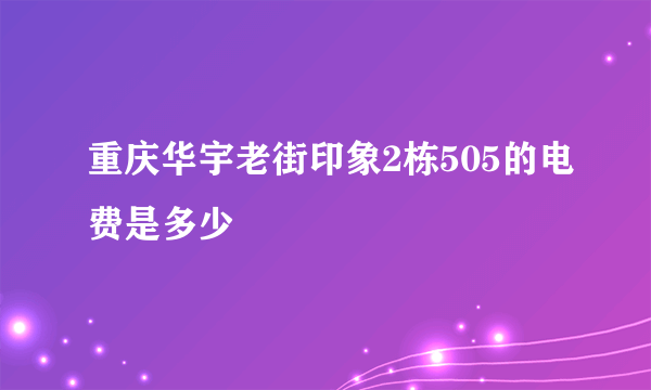 重庆华宇老街印象2栋505的电费是多少
