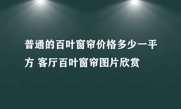 普通的百叶窗帘价格多少一平方 客厅百叶窗帘图片欣赏
