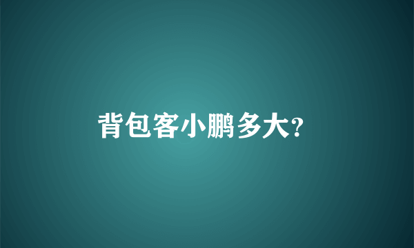 背包客小鹏多大？