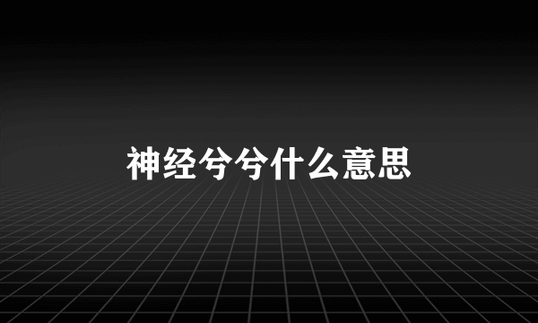 神经兮兮什么意思