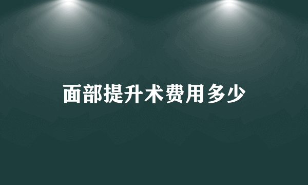 面部提升术费用多少