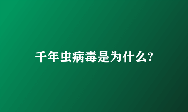 千年虫病毒是为什么?