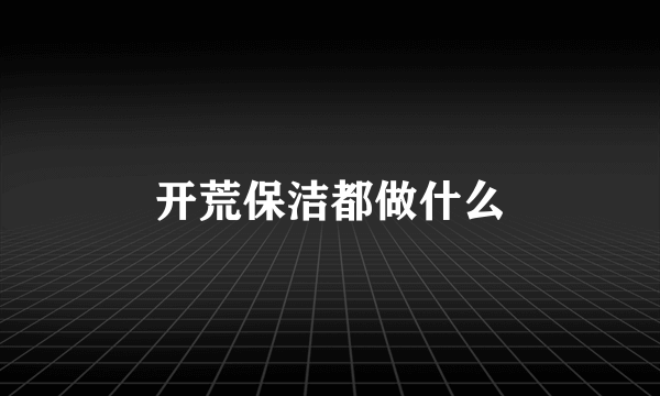 开荒保洁都做什么