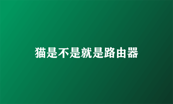 猫是不是就是路由器