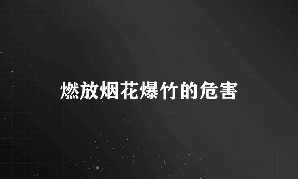 燃放烟花爆竹的危害